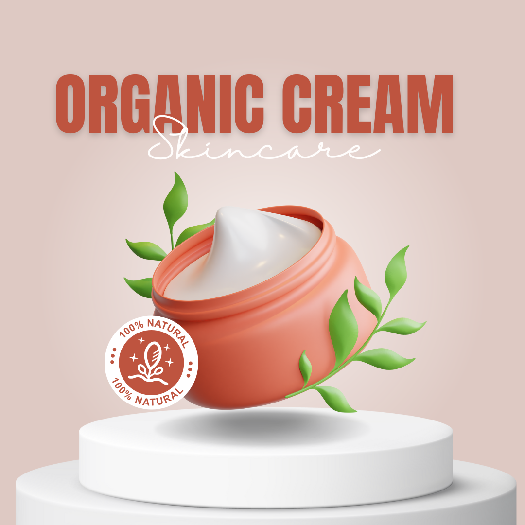 Cream White 3D Organic Skincare Product Instagram Post