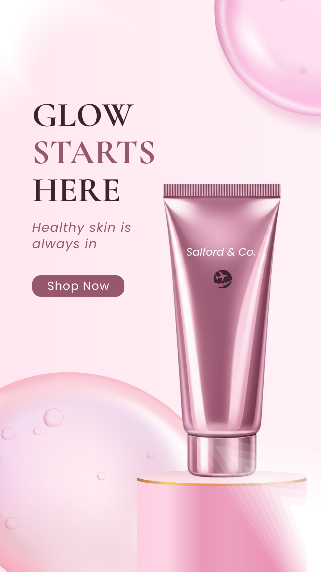 Pink Modern Beauty Product Your Story