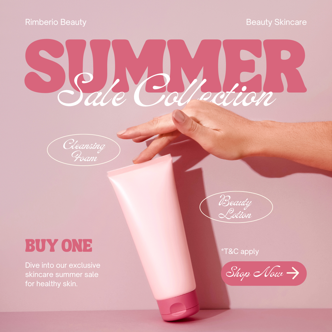 Pink Vintage Skincare Sale Instagram Post